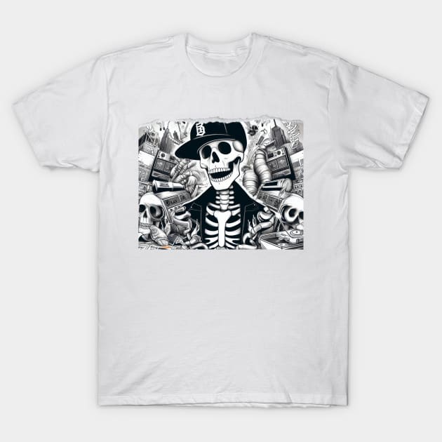 Bones Rapper T-Shirt by BukovskyART